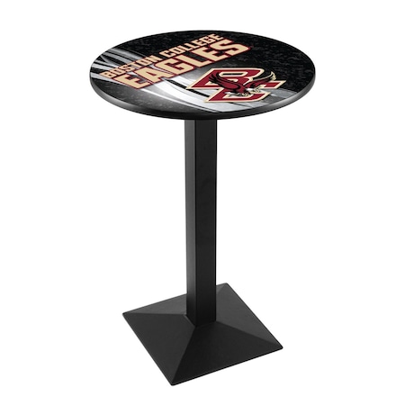 Holland Bar Stool Co 42" Blk Wrinkle Boston College Pub Table, 36" dia. Top L217B4236BostnC-D2